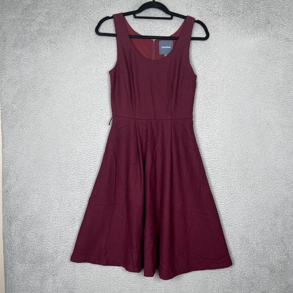 Modcloth Dresses & Skirts - Modcloth Dress Womens 4 Red Burgundy Wool Blend Sleeveless Dark Academia Preppy